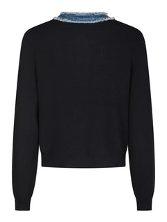 Zelma Knit Denim Cardigan - Navy