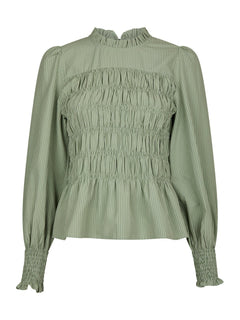 Possa Stripe Blouse - Dusty Green