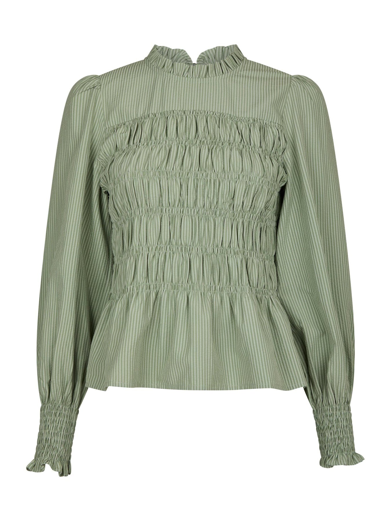Possa Stripe Blouse - Dusty Green