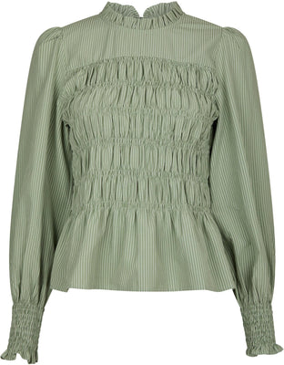 Possa Stripe Blouse - Dusty Green