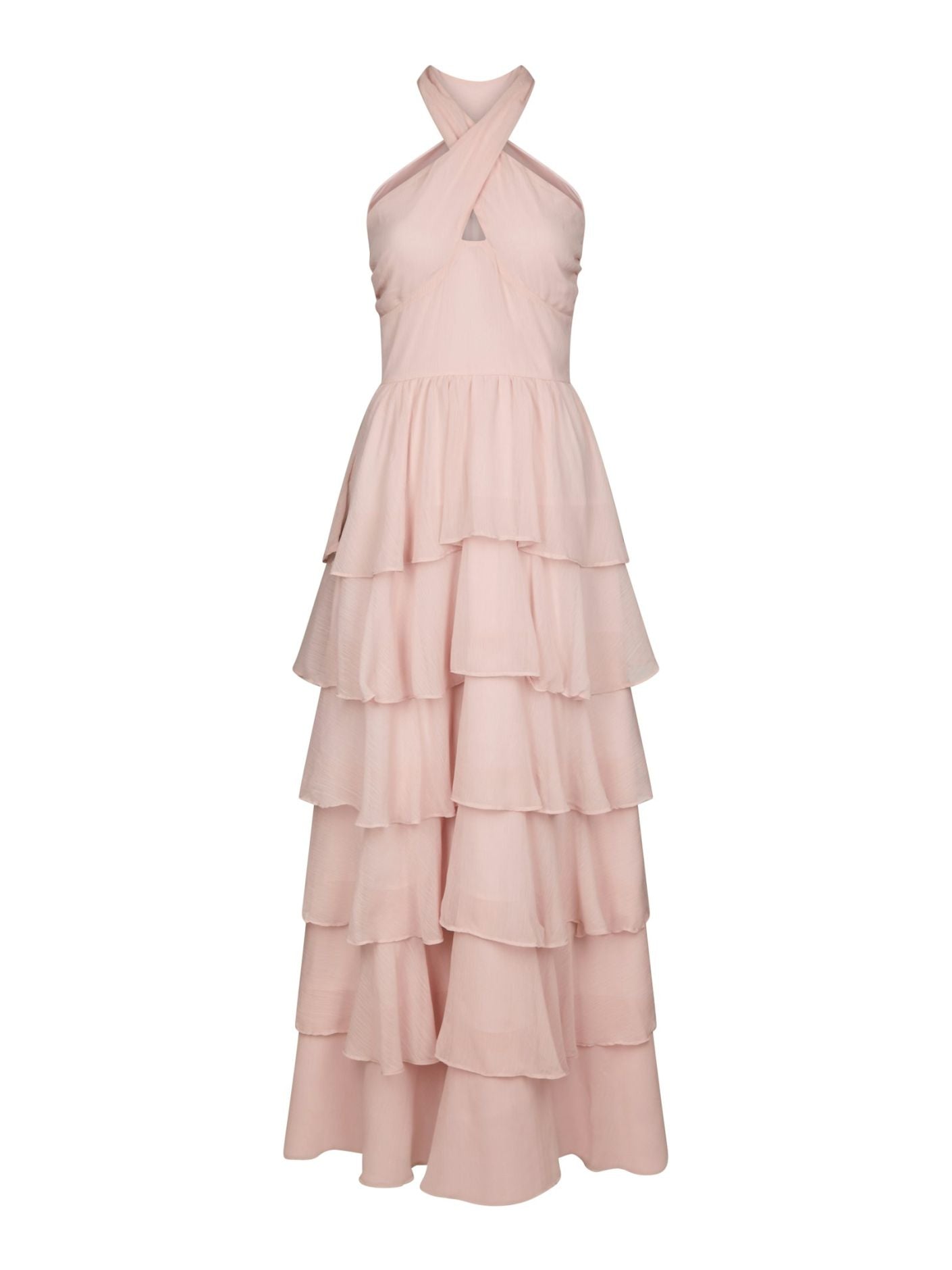 Cleoni Solid Chiffon Dress - Rose