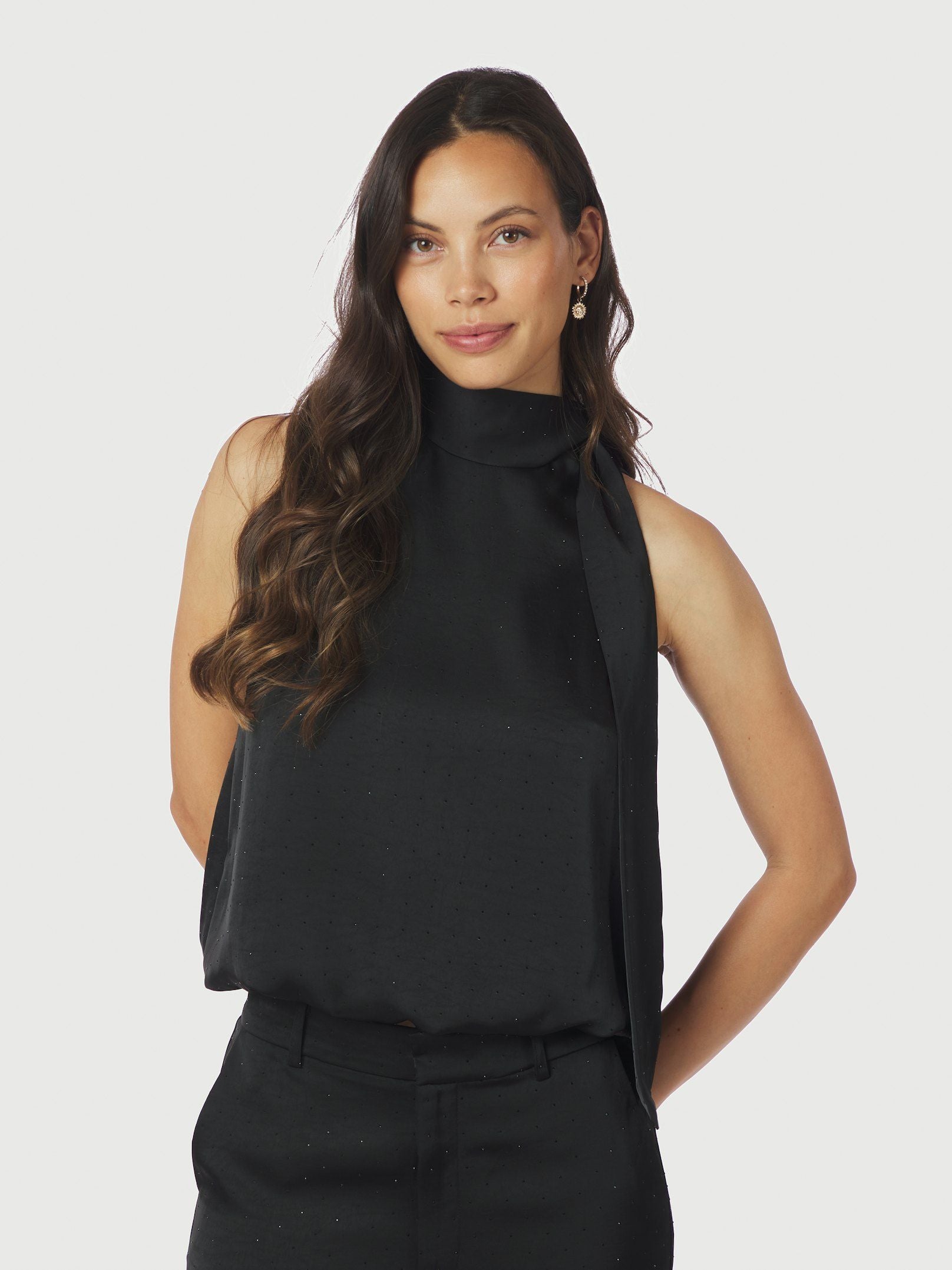 Veda Heavy Sateen Bedaz Top - Black