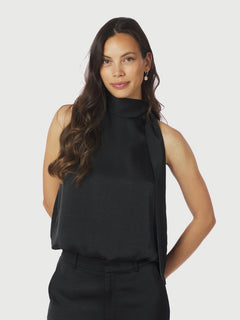 Veda Heavy Sateen Bedaz Top - Black