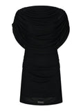 Mottuna Drapy Mesh Dress - Black