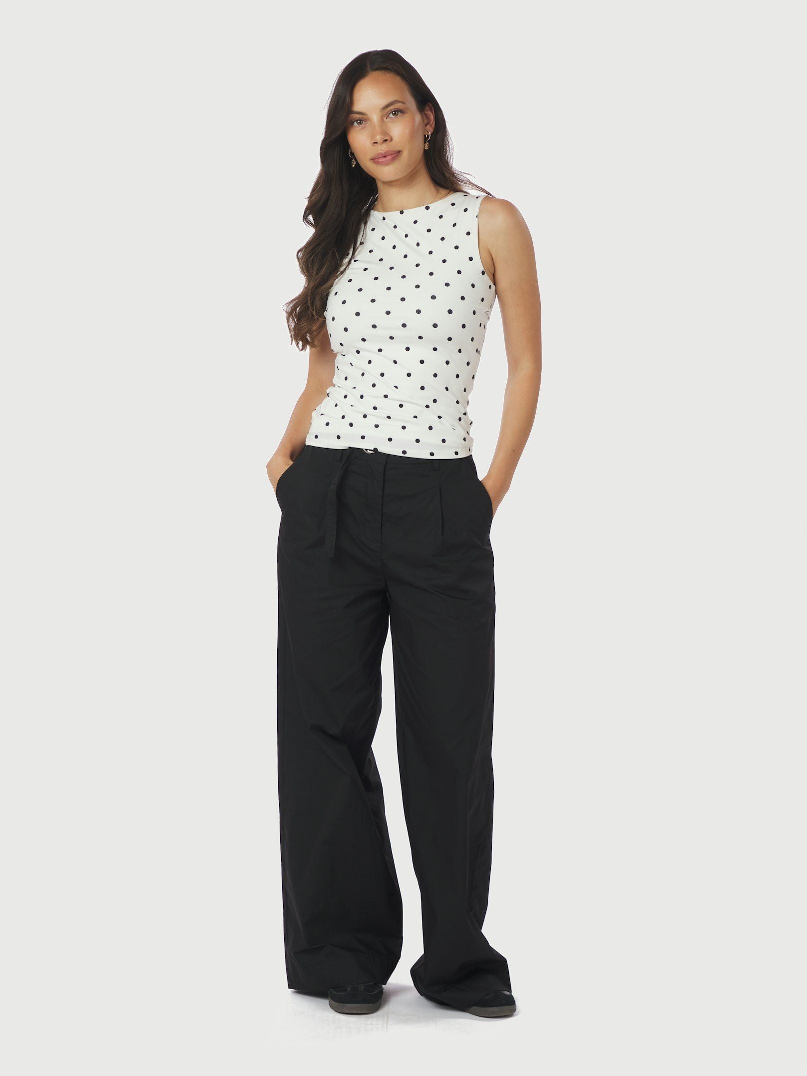 Ditty Jersey Dot Top - White