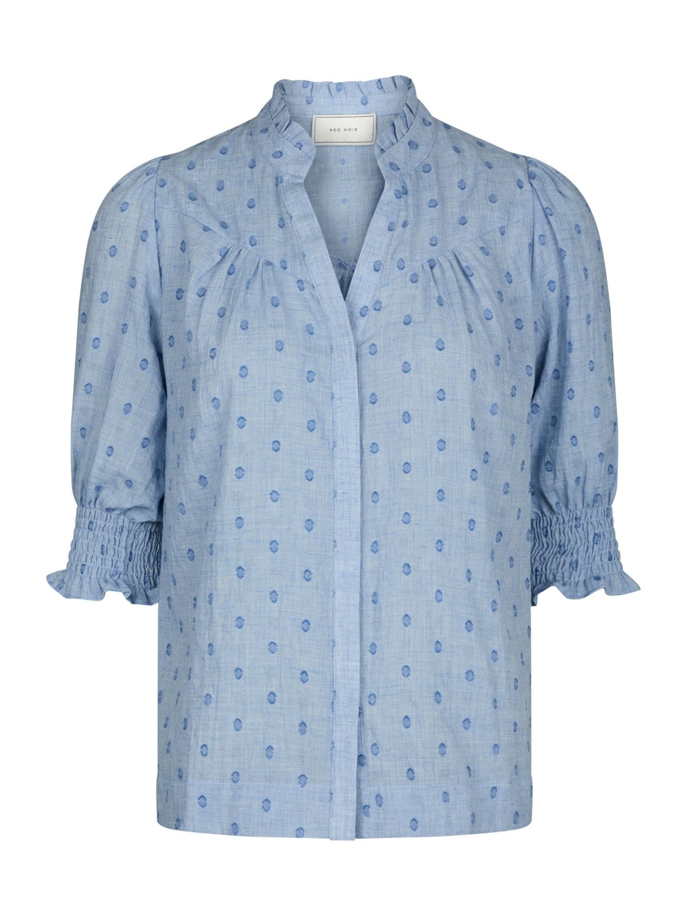 Diana Dobby S Blouse - Light Blue