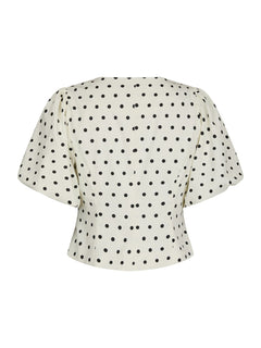 Anela Dot Blouse - White