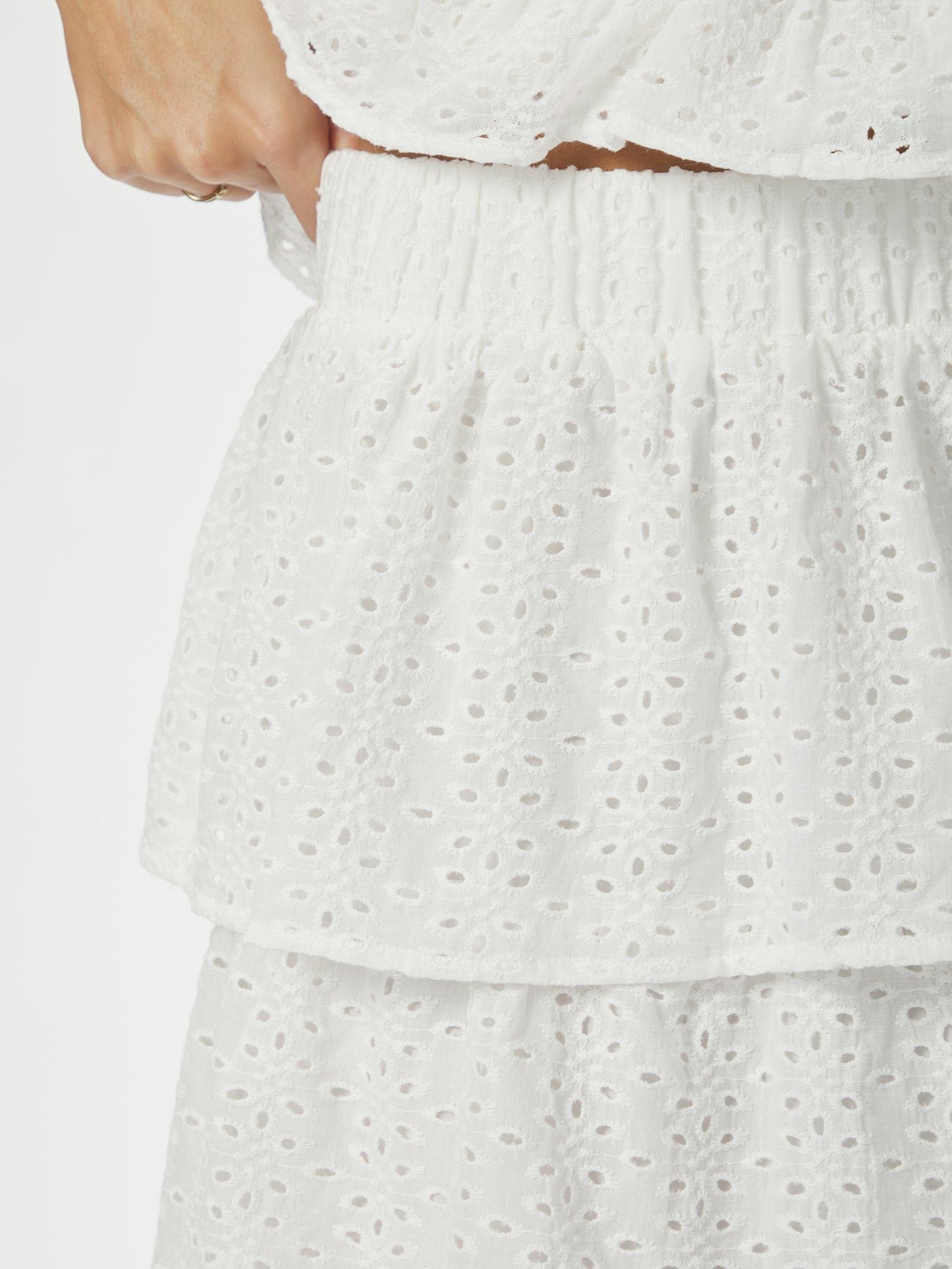 Morris Emb Skirt - Off White