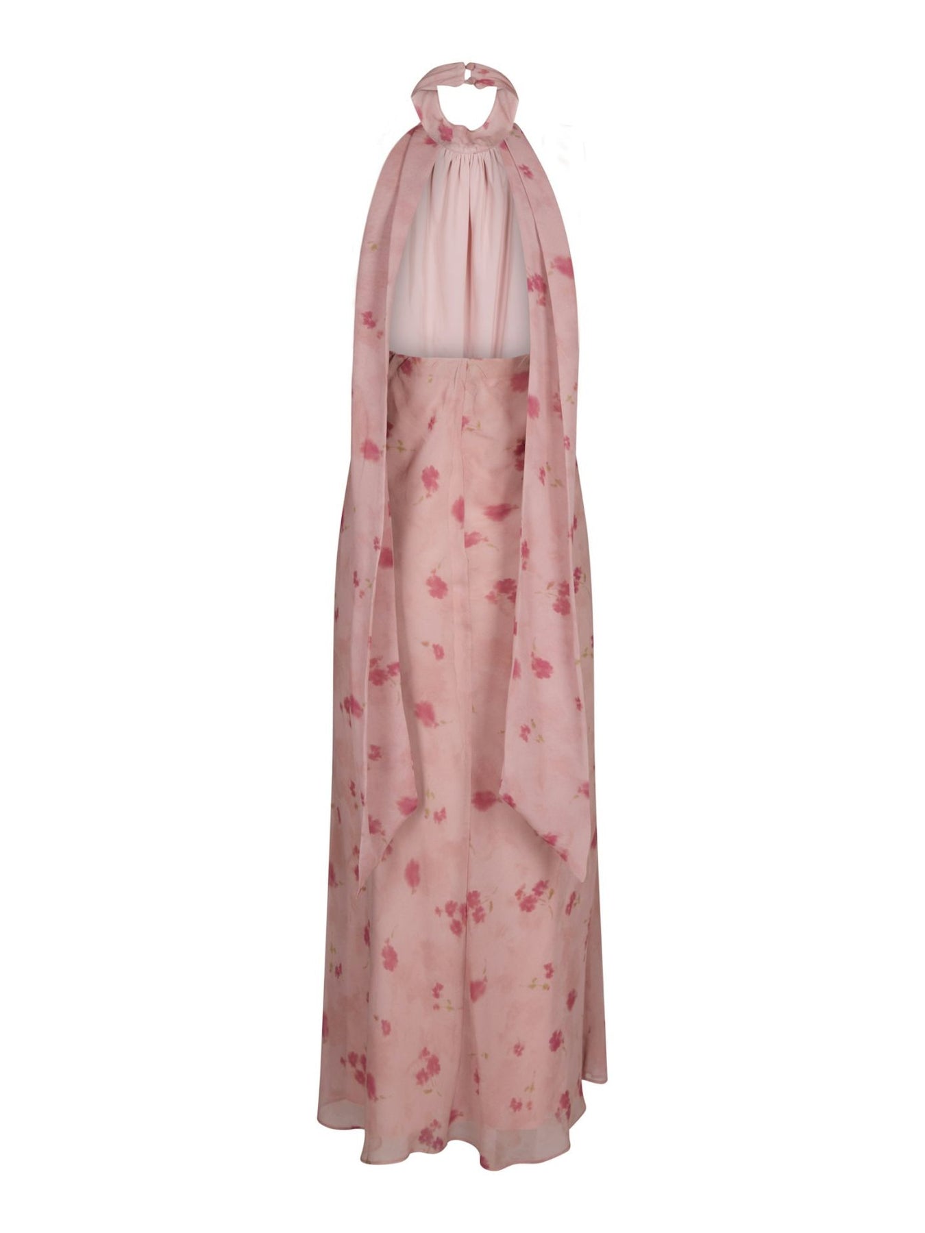 Fiona Blurred Flower Halter Neck Dress - Light Pink