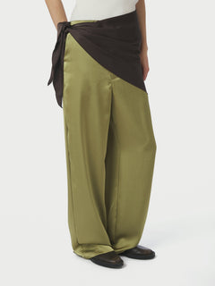 Serina Heavy Sateen Big Scarf - Dark Brown
