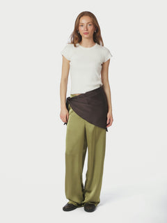Serina Heavy Sateen Big Scarf - Dark Brown