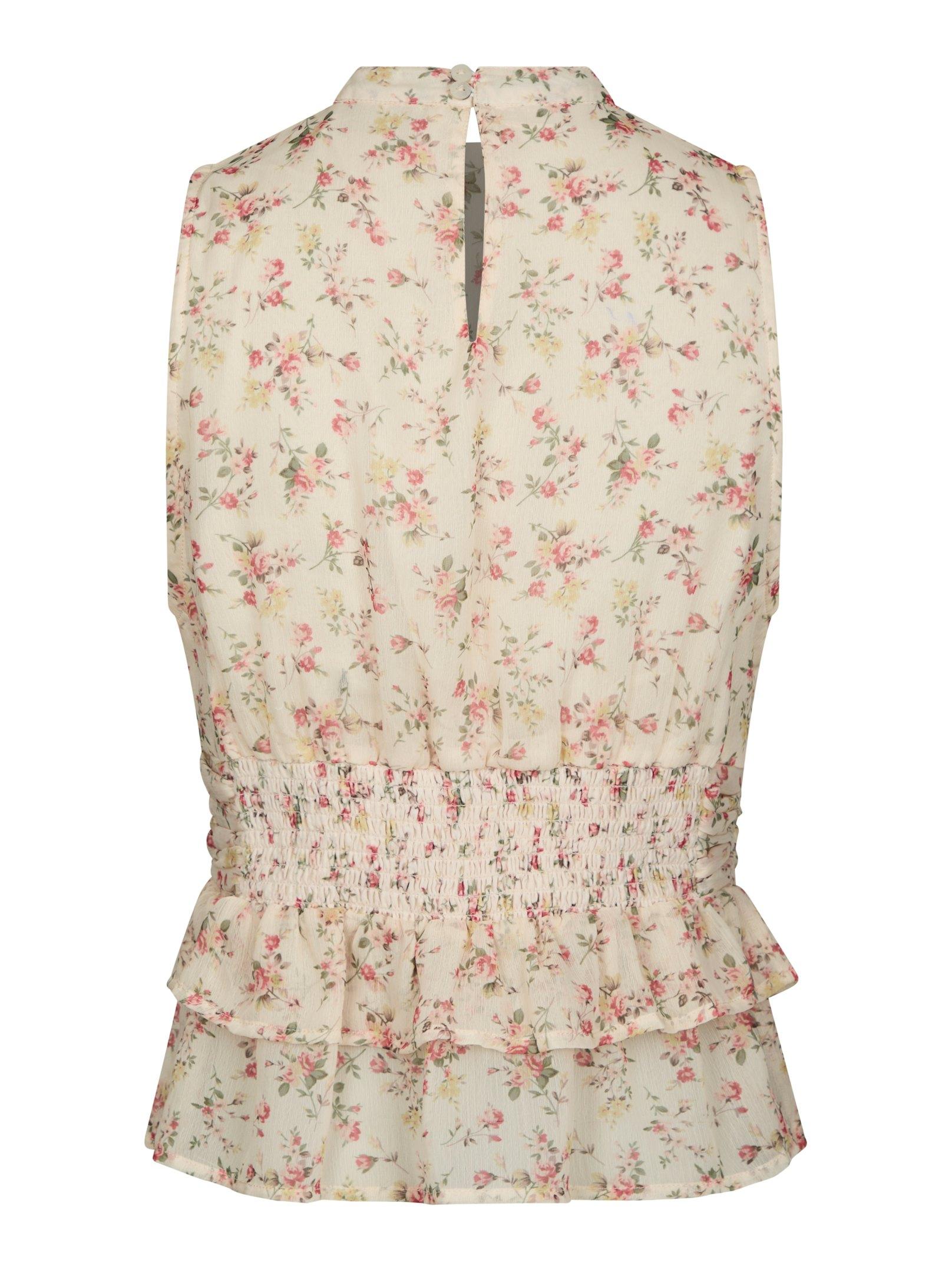 Ansol Meadow Printed Top - Creme