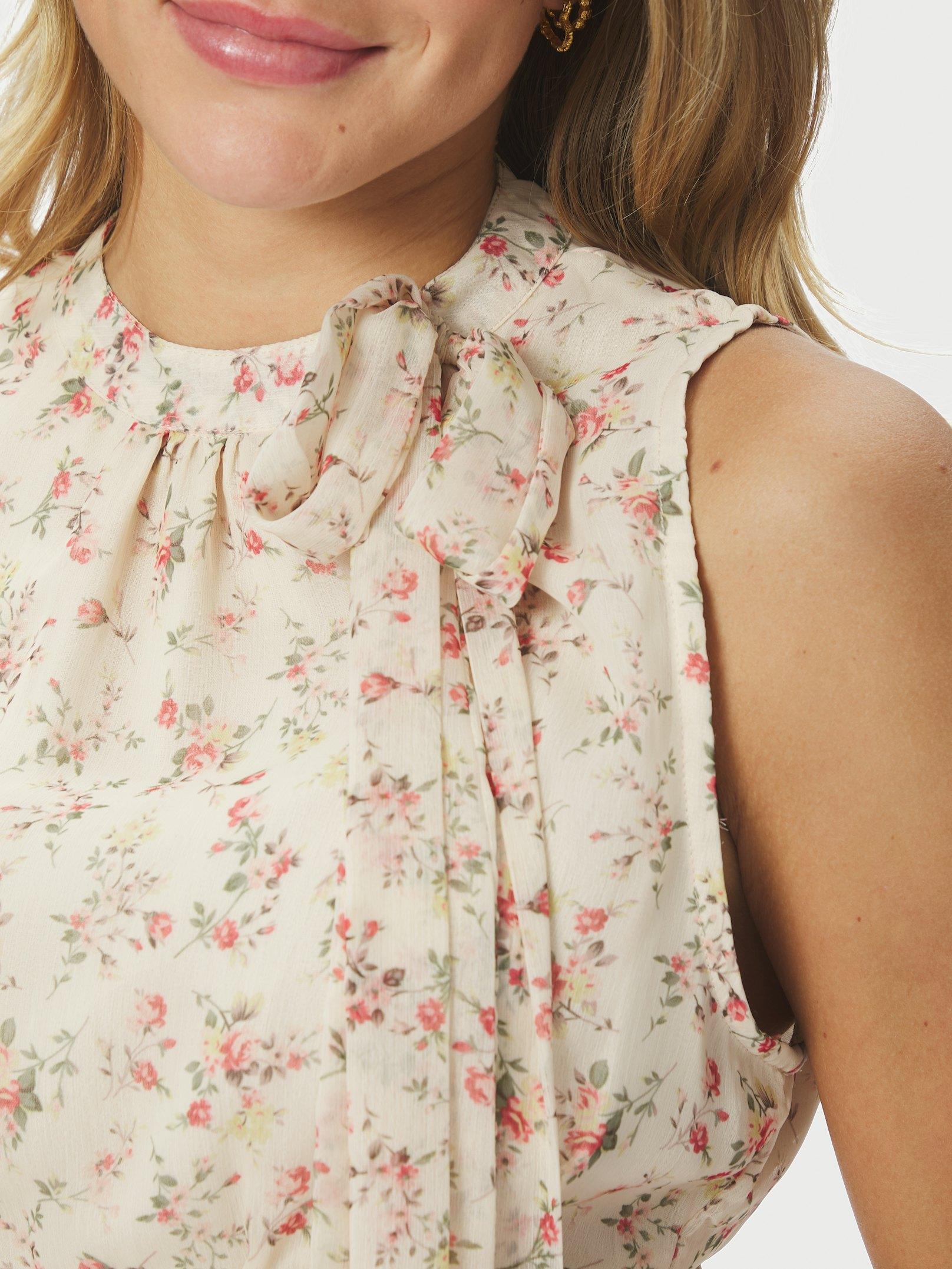 Ansol Meadow Printed Top - Creme