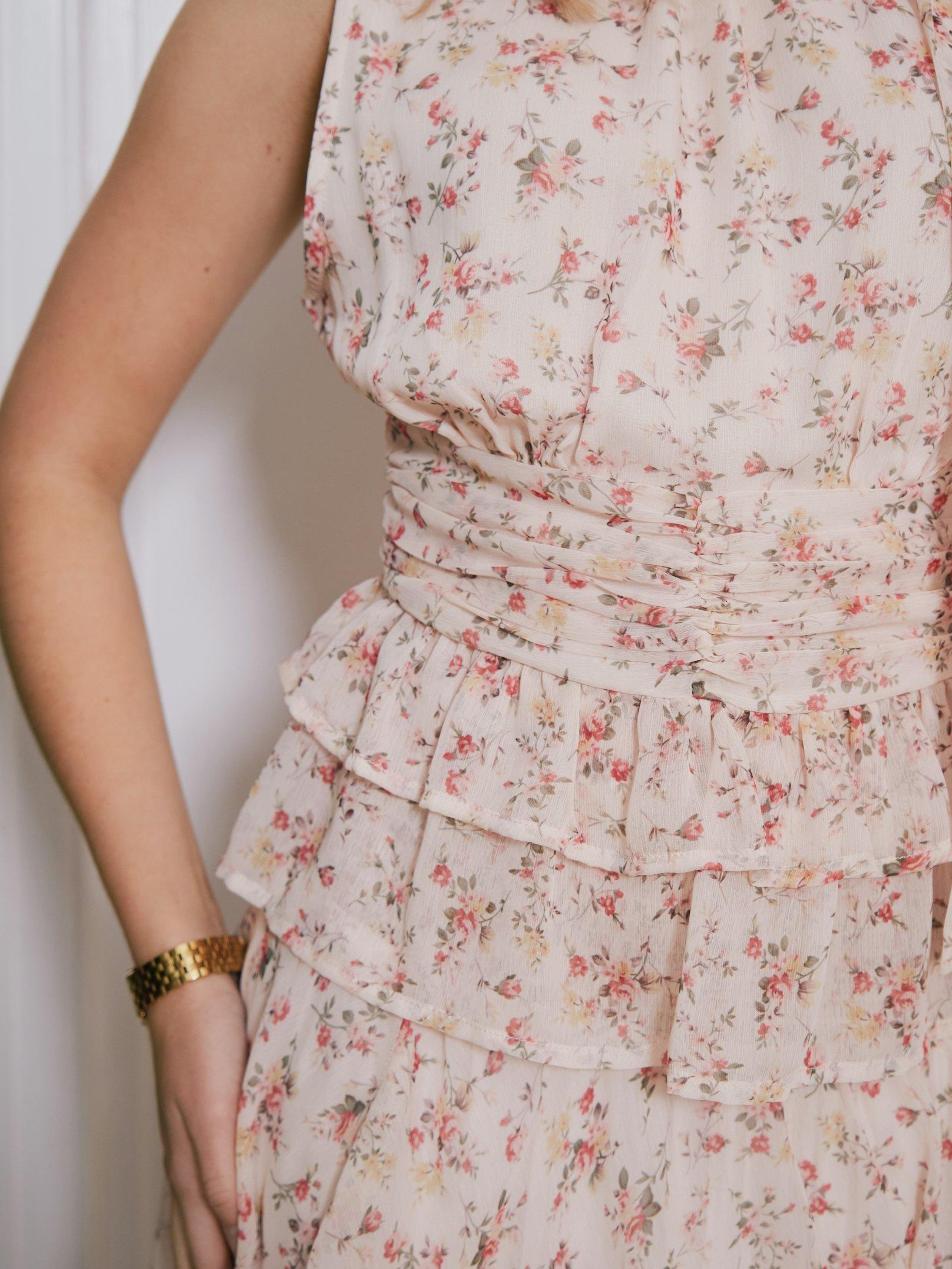 Ansol Meadow Printed Top - Creme