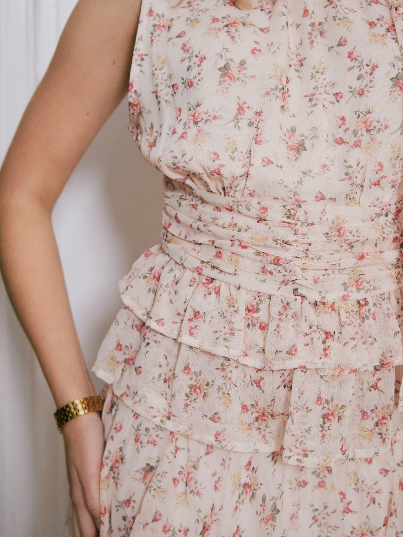 Ansol Meadow Printed Top - Creme