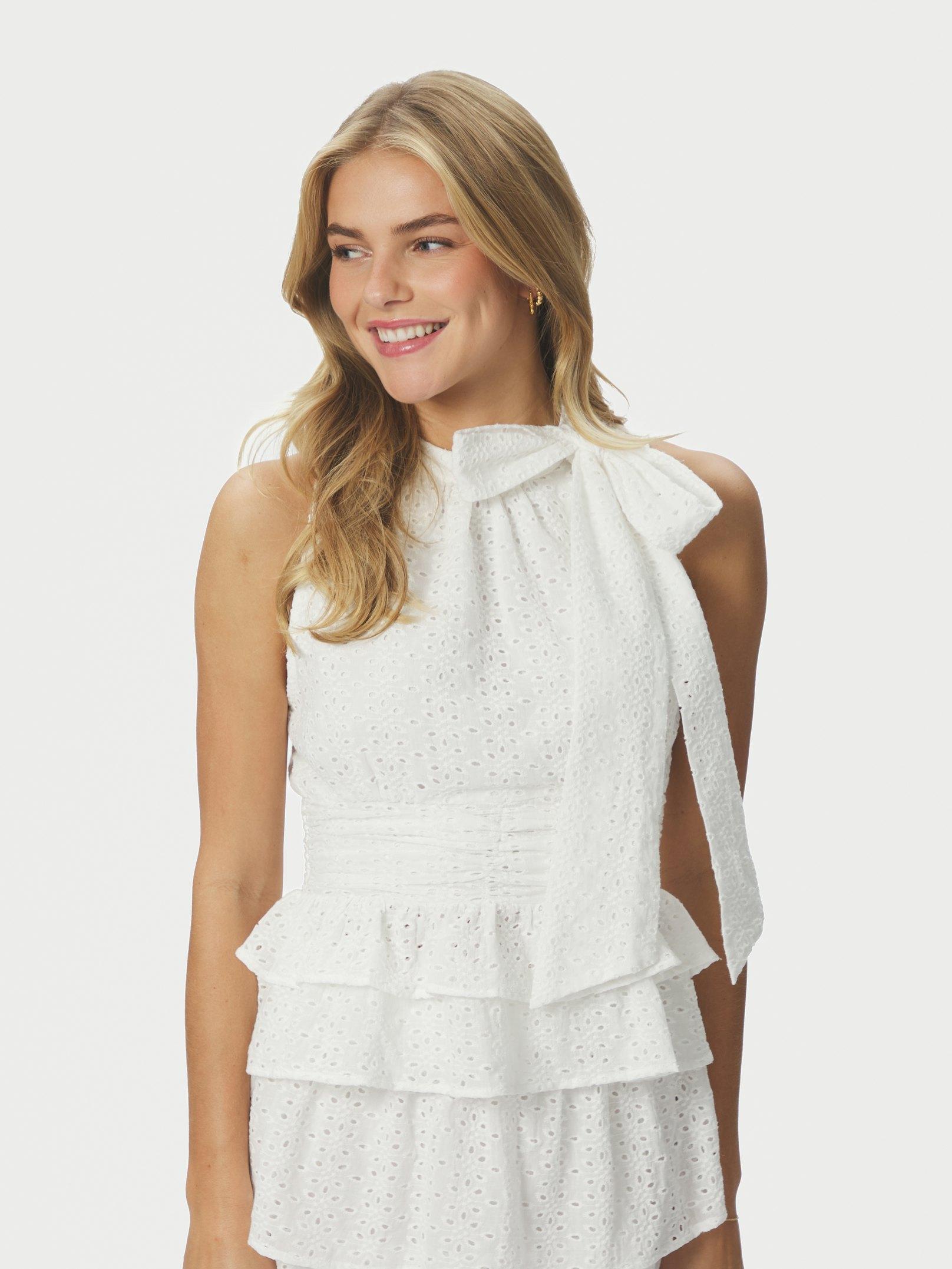 Ansol Emb Top - Off White