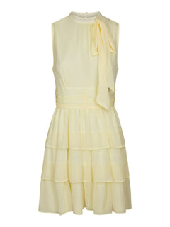 May Solid Chiffon Dress - Light Yellow