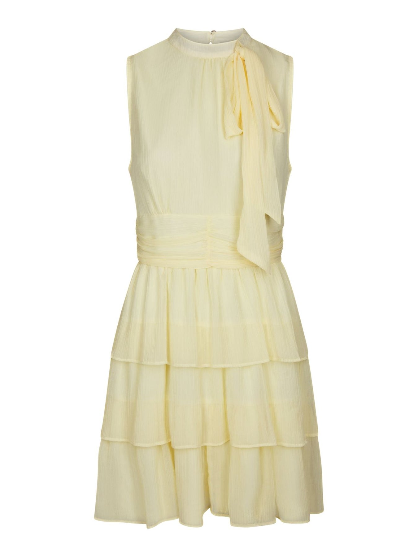May Solid Chiffon Dress - Light Yellow