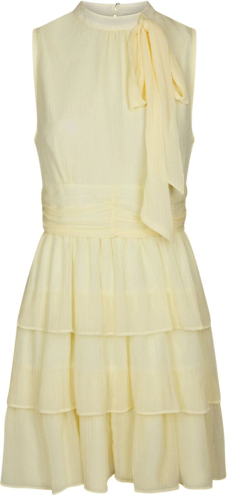 May Solid Chiffon Dress - Light Yellow