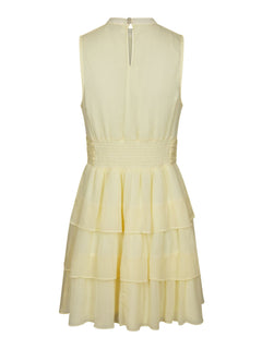 May Solid Chiffon Dress - Light Yellow