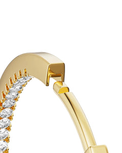 Stone Huggies Hoops - Gold