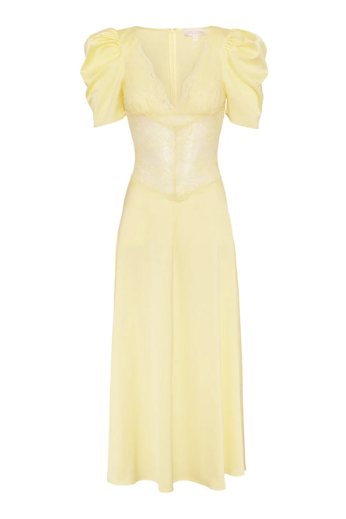 Francis Lace Midi Dress - Lemonade