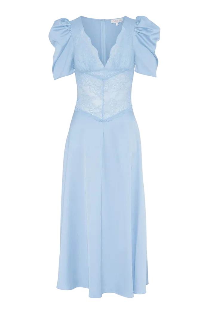 Francis Lace Midi Dress - Light Blue