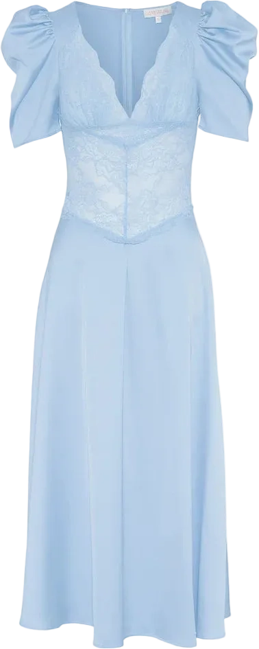 Francis Lace Midi Dress - Light Blue