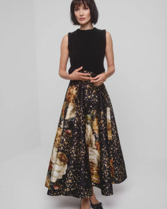Taffeta Maxi Skirt - Dark Rose