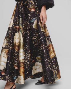 Taffeta Maxi Skirt - Dark Rose