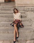 Taffeta Mini Skirt - Poppy