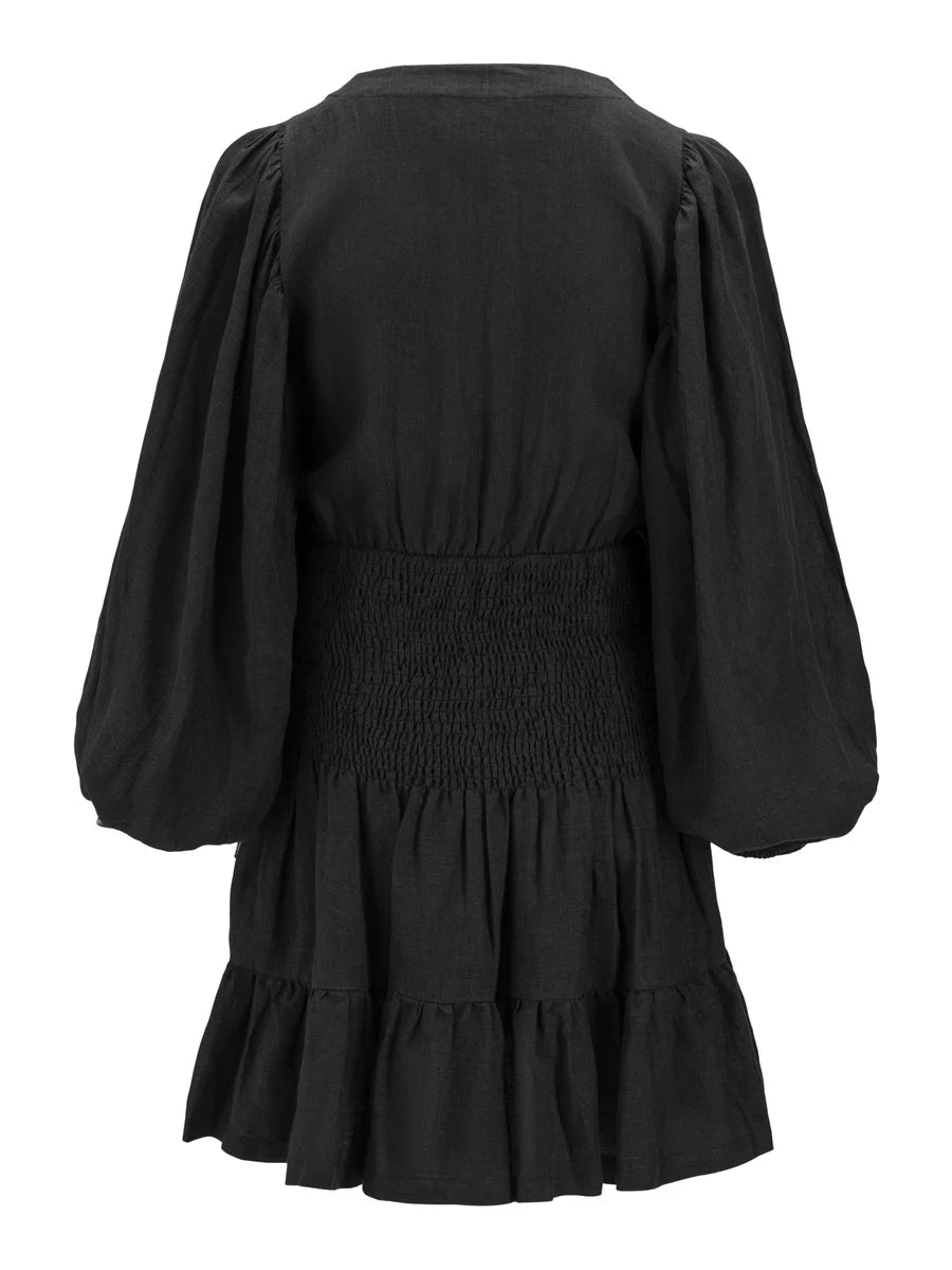 Martine Linen Dress - Black