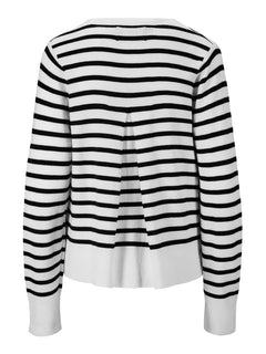 Sissy Merino Jacket - White With Navy Stripes