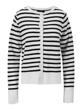 Sissy Merino Jacket - White With Navy Stripes