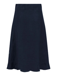 Franca Linen Skirt - Navy