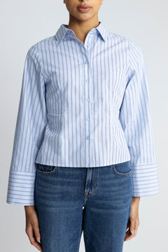 Clarida Stripe Shirt - Light Blue