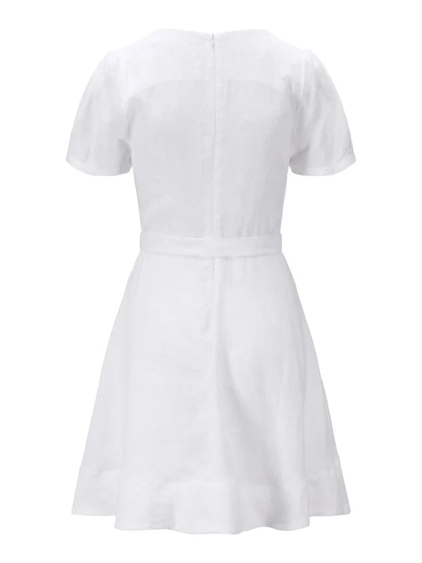 Zenya Linen Dress - White