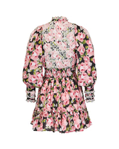 Cotton Slub Mini Dress - Rose Bouquet