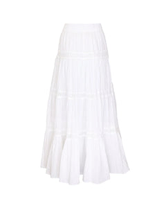 Cotton Slub Skirt - White