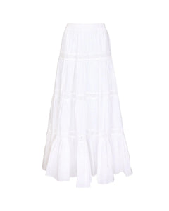 Cotton Slub Skirt - White