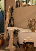 Striped Terry Towel 70X130 - Blackish Navy/ Lt Beige