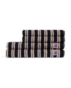 Striped Terry Towel 70X130 - Blackish Navy/ Lt Beige