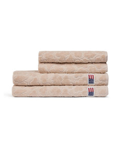 Velour Jacquard Towel 30X50 - Lt Beige