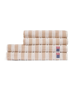 Striped Terry Towel 50X70 - Lt Beige/Off White