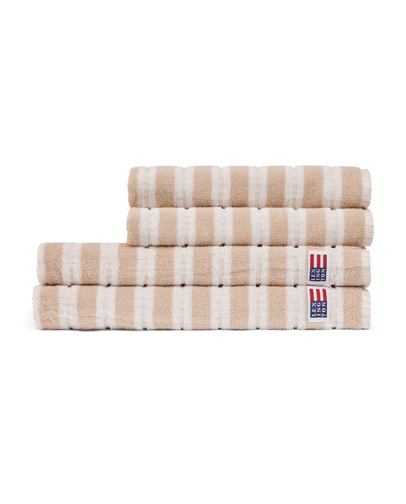 Striped Terry Towel 70X130 - Lt Beige/Off White
