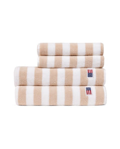 Block Striped Towel 30X50 - Moonbeam/White/Vintage