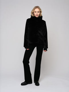 Charlie Fake Fur Jacket - Black