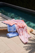 Long Island Beaches Cotton Velour Beach Towel 100X180 - Pink/Coral