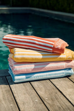 Long Island Beaches Cotton Velour Beach Towel 100X180 - Pink/Coral