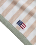 Block Striped Cotton Terry Beach Towel 100X180 - Moonbeam/White/Vintage Green